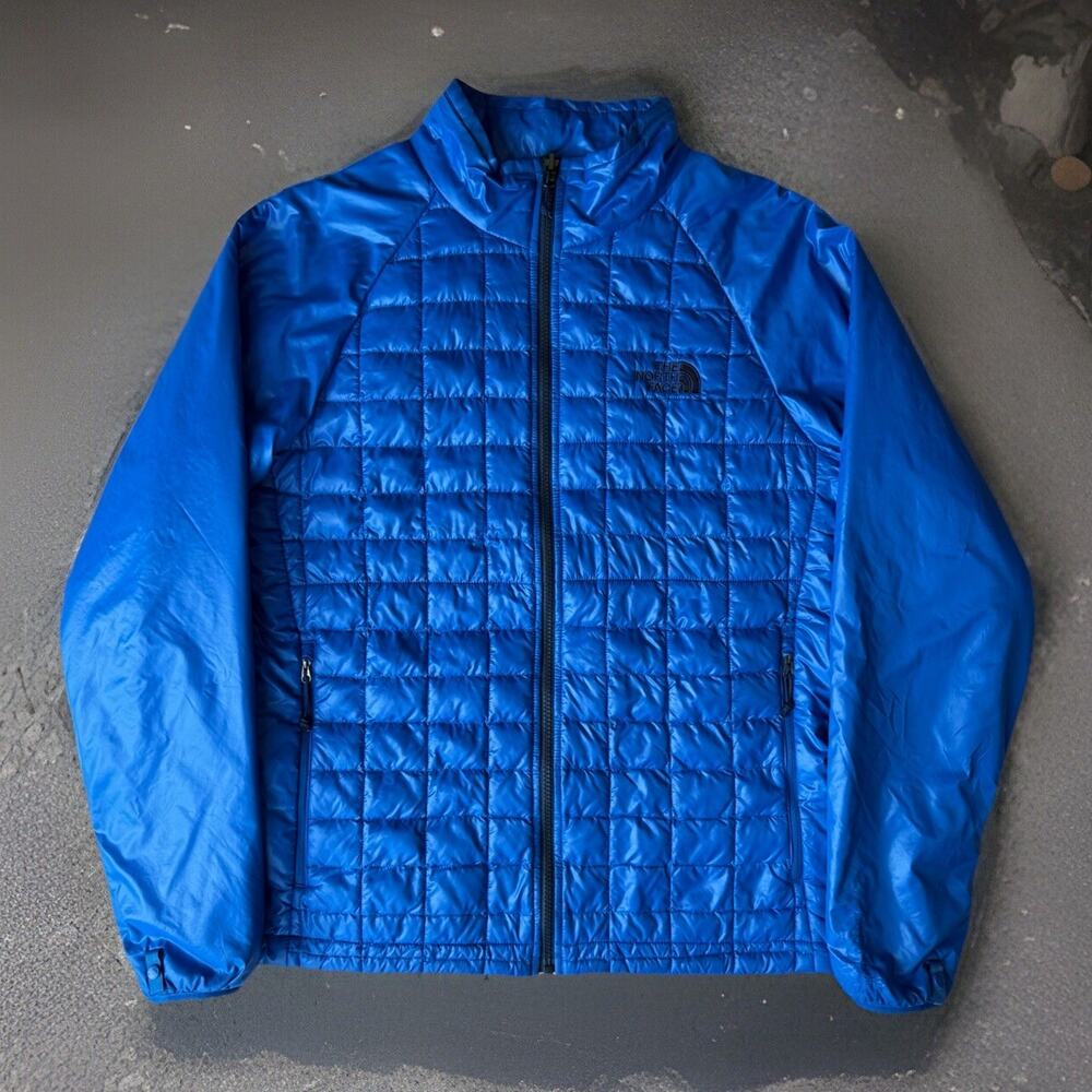 North Face Thermoball Jacket Medium Blue Insulated Full Zip Puffer Outerwear